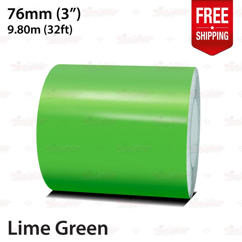 LIME GREEN 3″ 76mm Roll PIN STRIPE Car Striping Line TAPE Decal Vinyl Sticker