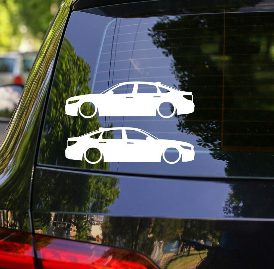 2x Lowered Car Silhouette Decal Stickers for Honda Accord 10th CV1 CV2 CV3 18-22