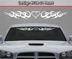 138-01 HEART Windshield Decal Window Sticker Vinyl Graphic Tribal Scroll Heart