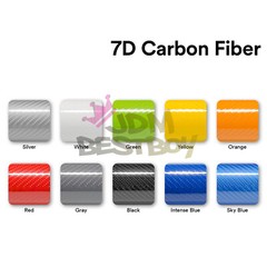 7D Carbon Fiber Silver High Gloss Auto Vinyl Wrap Sticker Sheet Film Decal 6D