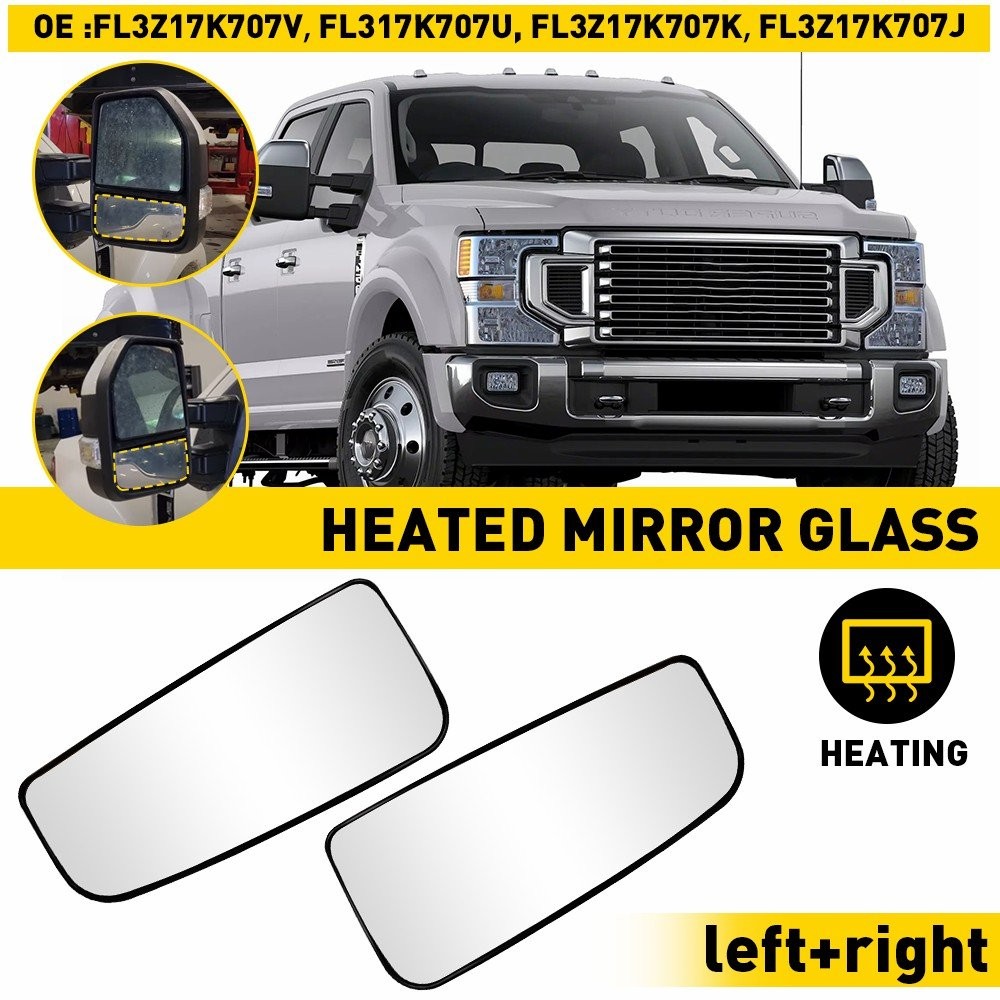 2/4X Tow Mirror Glass Lower Heated Right & Left Side For Ford F150 F250 F350 F45
