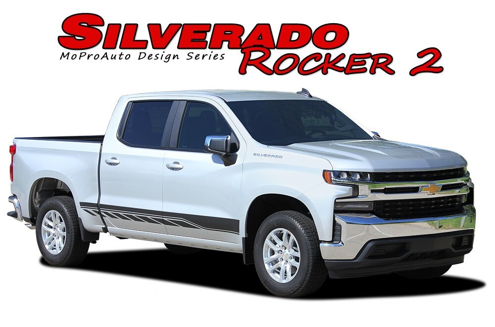 2019-2024 Chevy Silverado Stripes ROCKER 2 Decals Lower Door Vinyl Graphic Kit