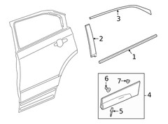 Genuine GM Rear Driver Side Door Window Frame Front Applique 84963079