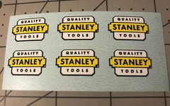 Stanley Quality Tools Black White Yellow Vinyl Decal Plane Reproduction Set of 6