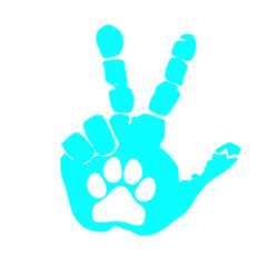 Set of Paw Peace Wave Decals for Jeep Side Mirrors- Left & Right