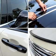 Gloss Black Vinyl Wrap for Chrome Delete, 3 Inch x 30ft Automotive Grade Self…