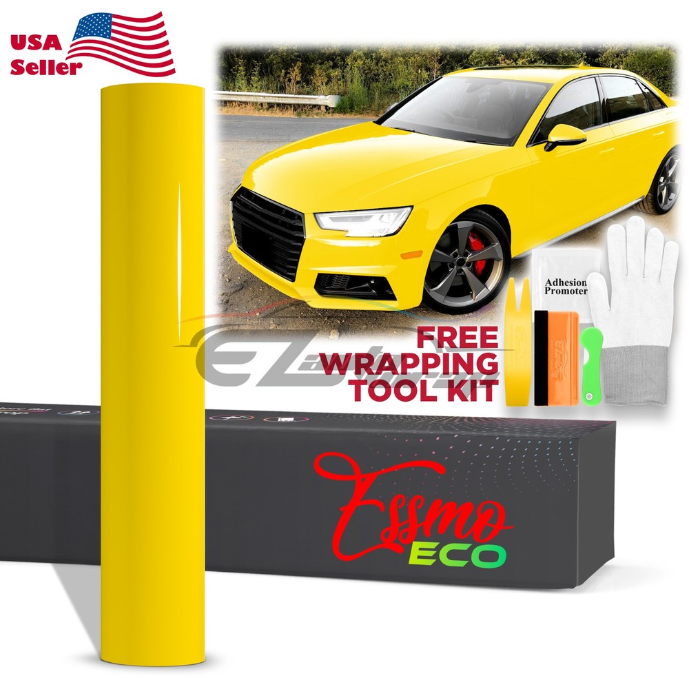 5FTx9FT PPF Lemon Yellow Gloss Color Vinyl Paint Protection Film Scratch Wrap