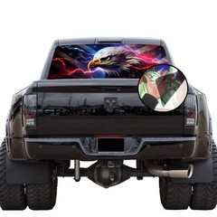 Truck Back Window Graphics Eagle American Flag (P596) See Through Rear Decal
