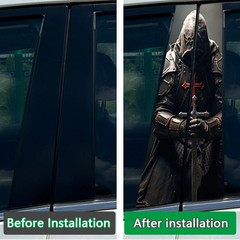2PC Skeleton Samurai Auto B Pillar Cover Scratches Sunscreen Doors Pillar Decals