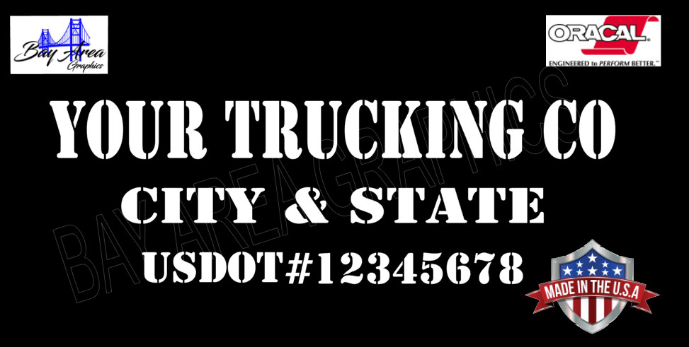 CUSTOM VINYL TRUCK DOOR DECALS SET 2 COMPANY NAME USDOT CITY STATE