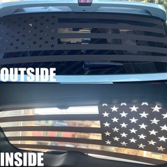 Black American Flag Rear Window Decal for Truck, Rear Window Decal 66″x20″