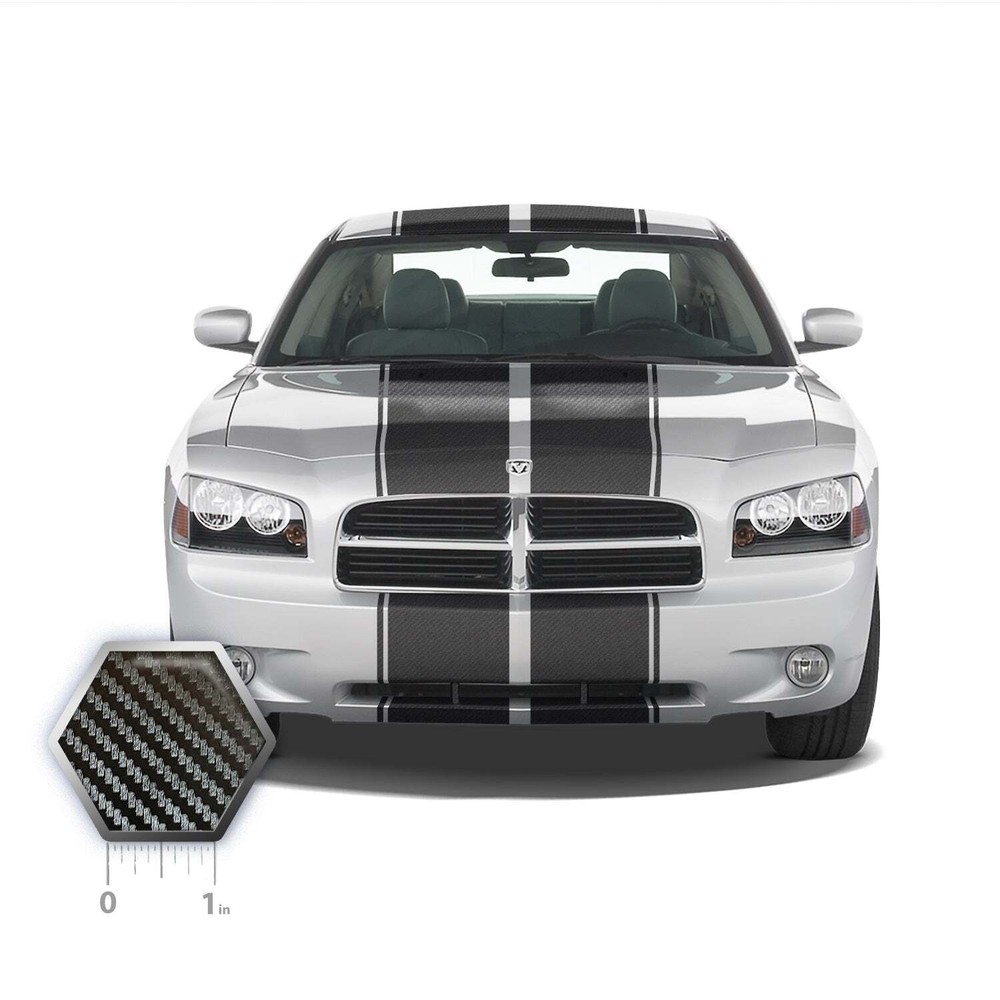 Dual 12″ Racing Stripes with Pins Self Healing Vinyl fits Dodge Charger 2006-201