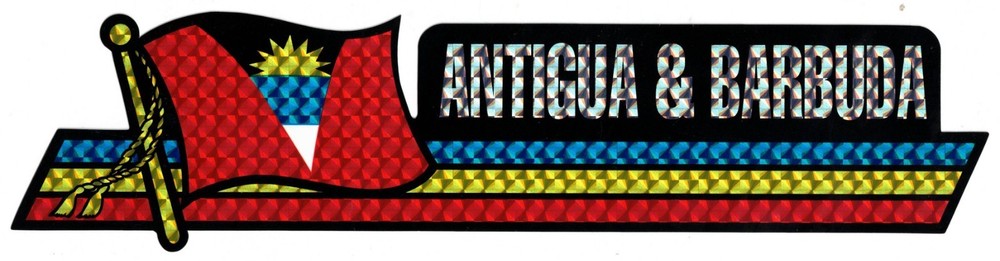 Pack Of 50 Antigua & Barbuda Flag 3″x12″ Reflective Decal Bumper Sticker DCX-009