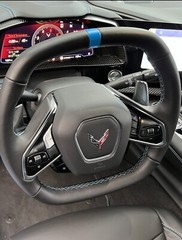 C8 Corvette RAPID BLUE STEERING WHEEL VINYL STRIPE (2 X 5 Inches)