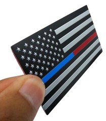 ALUMINUM Thin Blue Red Line Decal Sticker Law Enforcement, Police, Firefighter
