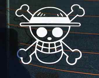 22″ Large One Piece Skull anime die cut Vinyl car decal sticker