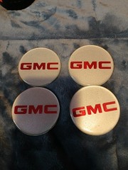 GMC Truck Decals 2 1/2″ Set Of 4 Silver/Red