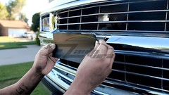 PET Marble Forged Gloss Carbon Fiber Vinyl Wrap For GMC Bowtie Emblem Overlay