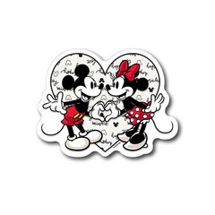 Disney Mickey & Minnie Mouse Love Heart Decal – 6″x8″ Chroma Graphics Sticker