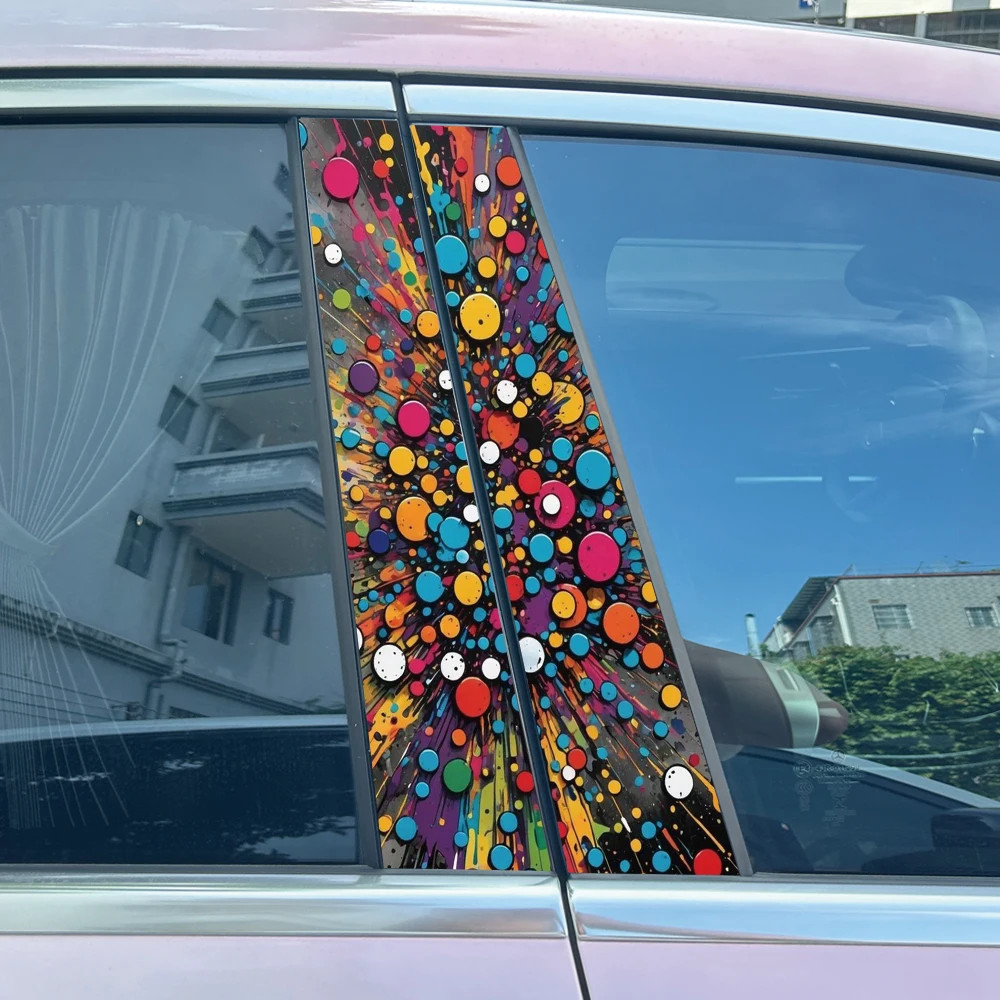 2pcs Super Fashion Colorful Car Door B Pillar Decals Center Column Sticker
