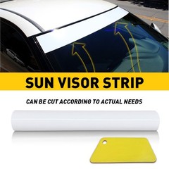 Anti-UV Windshield Decal Sun Visor Strip Tint Film Front White Window Trim Cover