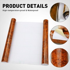 DIY Glossy Matte Wood Textured Grain Vinyl Wrap Sticker Car Interior Decors E