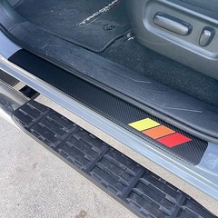 DOOR SILL PROTECTOR Classic Retro Style Tri-Color Carbon Fiber Door Sill Sticker