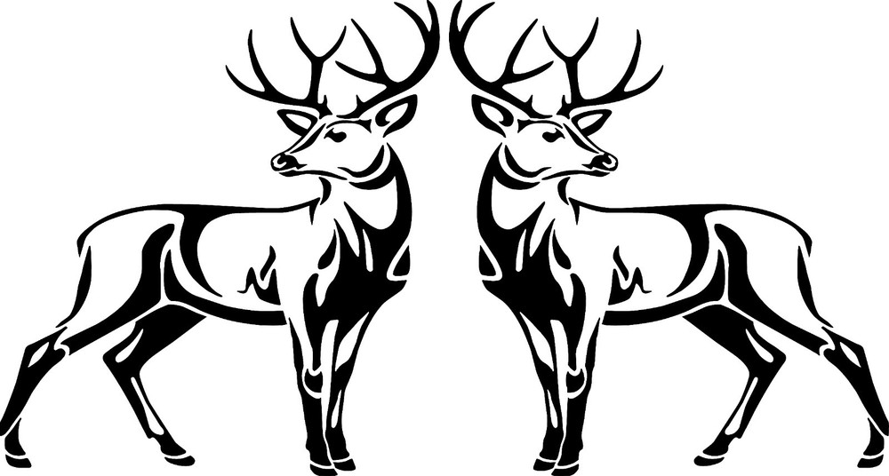 Whitetail Deer Body Left and Right Vinyl Decal Style 2 Multiple Colors and Sizes