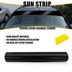 60×12″ Black Sun Visor Strip Windshield Banner Vinyl Long Lasting Premium Deca J