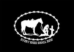 Cowgirl Cowboy Christian every knee shall bow Precision Cut Decal sticker prayer