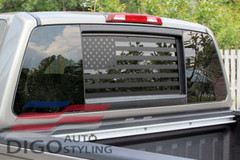 Fits 2004-2015 Nissan Titan(Long Version) Back Window American Flag Decal Sticke