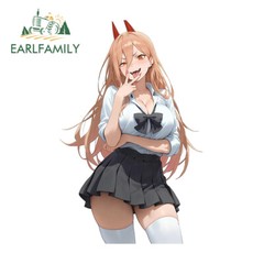 EARLFAMILY 5.1″ Power and Makima Car Stickers Uniform Girl Creative JDM Decals