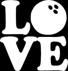 The Word LOVE with Bowling Ball For O Car Window Decal Bumper Sticker US Seller