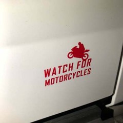 Watch For Motorcycles Vinyl Decal Sticker Safety | Sport Bike Alert 520