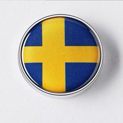 Swedish Flag Circular Metal Emblem Badge Sweden SE Sticker Free Shipping!