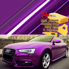 240″ x 60″ Purple Chrome Mirror Vinyl Film Wrap Sticker Stretchable 20ft x 5ft