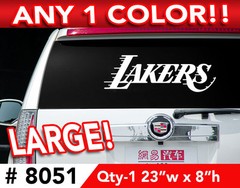 LA LAKERS TEXT ONLY LARGE DECAL STICKER 23″w x 8″h ANY 1 COLOR