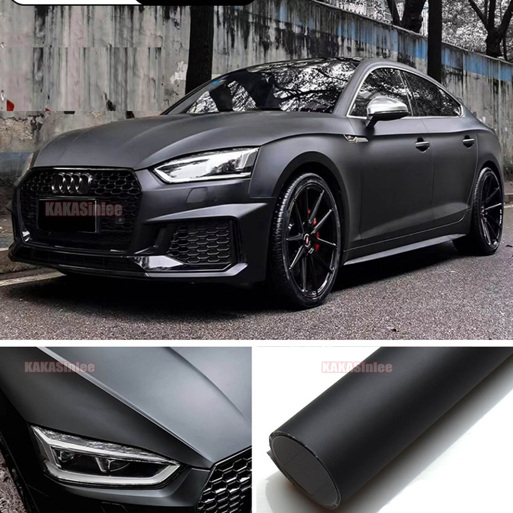 Bubble Free Black Stretch Matte Finish PVC Car Vinyl Wrap Sticker Stretch / ABUS
