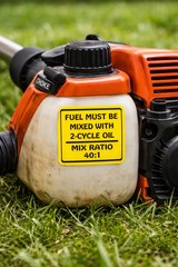 Pair (2) Fuel Must Be Mixed With 2-Cycle Oil 40:1 Chainsaw Mower Decal p187