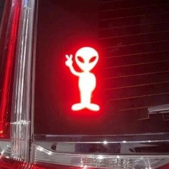 1PCs Alien Shaped Strong Reflective Stickers Vinyl Decals Car Bike Vehicles Vans