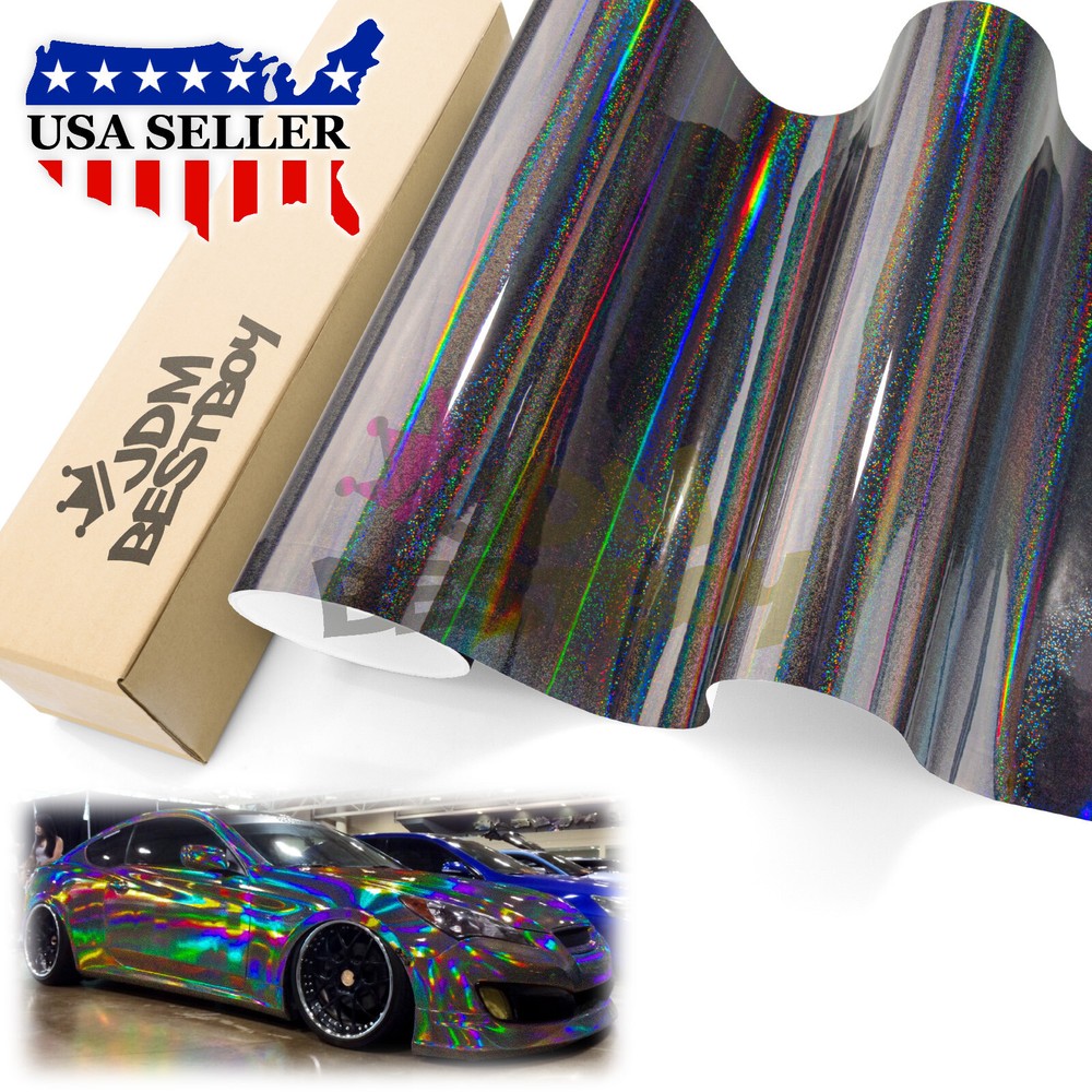 Holographic Glitter Rainbow Chrome Car Vehicle Vinyl Wrap Sticker Decal Sheet