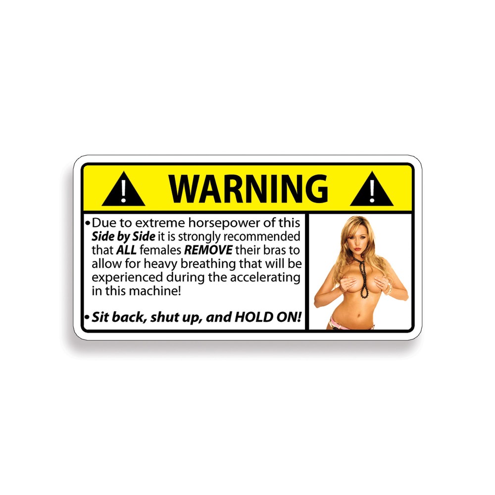 SxS Side By Side Sexy Girl Warning Sticker Decal OEM Emblem Graphic Panel Design