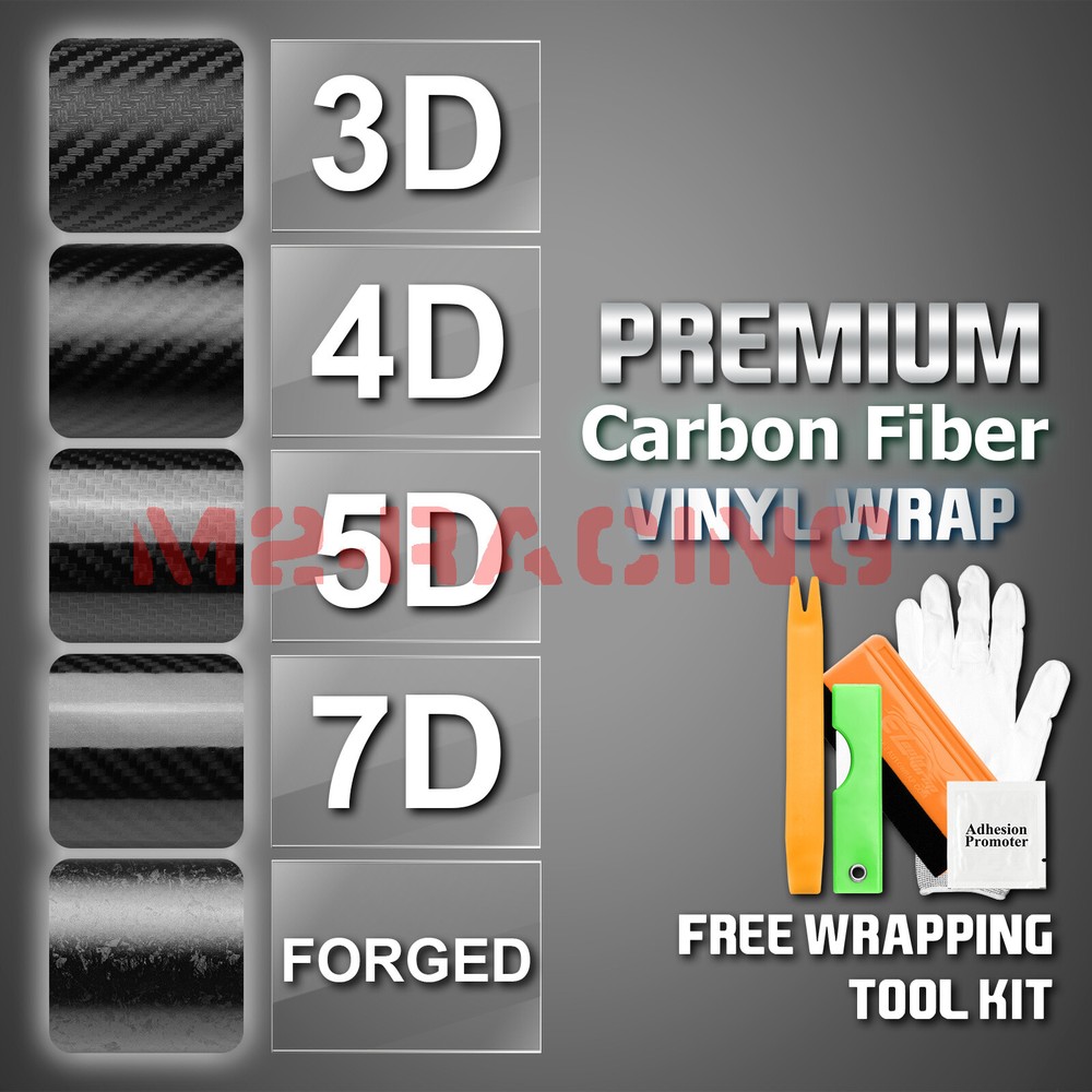 3D 4D 5D 7D Forged Matte Gloss Semi Black Carbon Fiber Vinyl Wrap Sticker