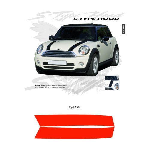 Mini Cooper Cooper S Style Hood Stripes Graphic Kit – Red
