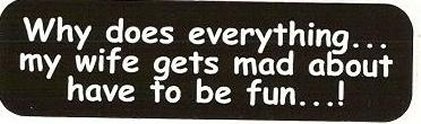 Motorcycle Sticker for Helmets or toolbox 1,133 Why does everything… my wife g
