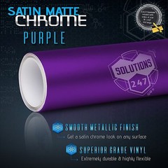 Satin Matte Chrome High Metallic Vinyl Film Wrap Sticker Bubble Free Air PURPLE