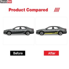 Car Body Chckered Graphic Door Side Stripe Sticker Decal for Toyota Camry