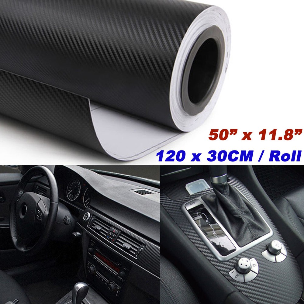 3D Waterproof Carbon Fiber Vinyl Car Wrap Sheet Roll Film Sticker Decal 120x30cm