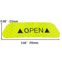 4Pcs Car Door Open Reflective Safety Warning Stickers Red Yellow Decal Tape