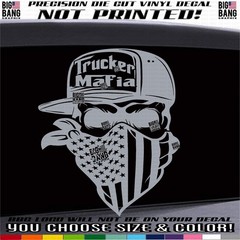 TRUCKER MAFIA Skull Vinyl Decal Sticker SUV Car Truck Window DieCut HIGH QUALITY